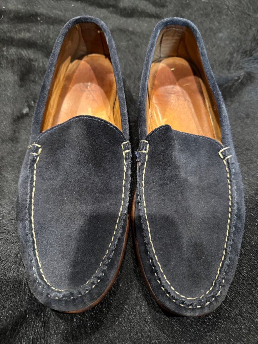 Rancourt & Co. Naples Venetian Loafer Moc Suede Blue Made in USA 12